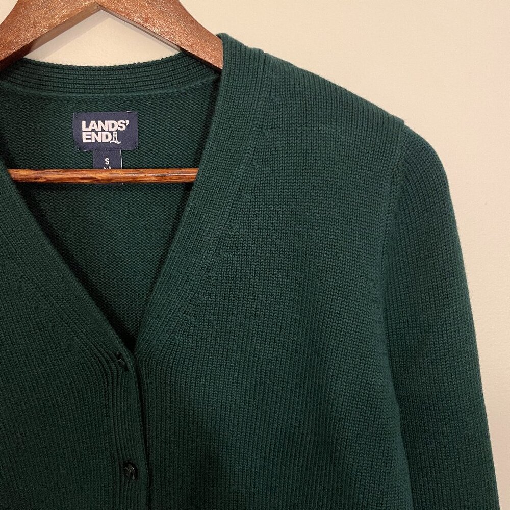 Land's End Women's Cotton Modal Button Front Cardigan Sweater, Size S